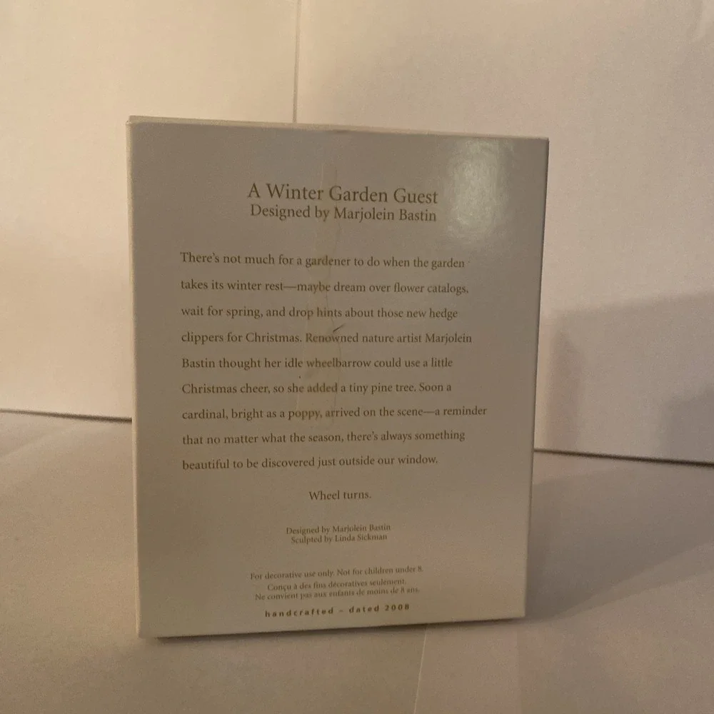 Hallmark Keepsake Ornament A Winter Garden‎ Guest - 2008- Marjolein Bastin